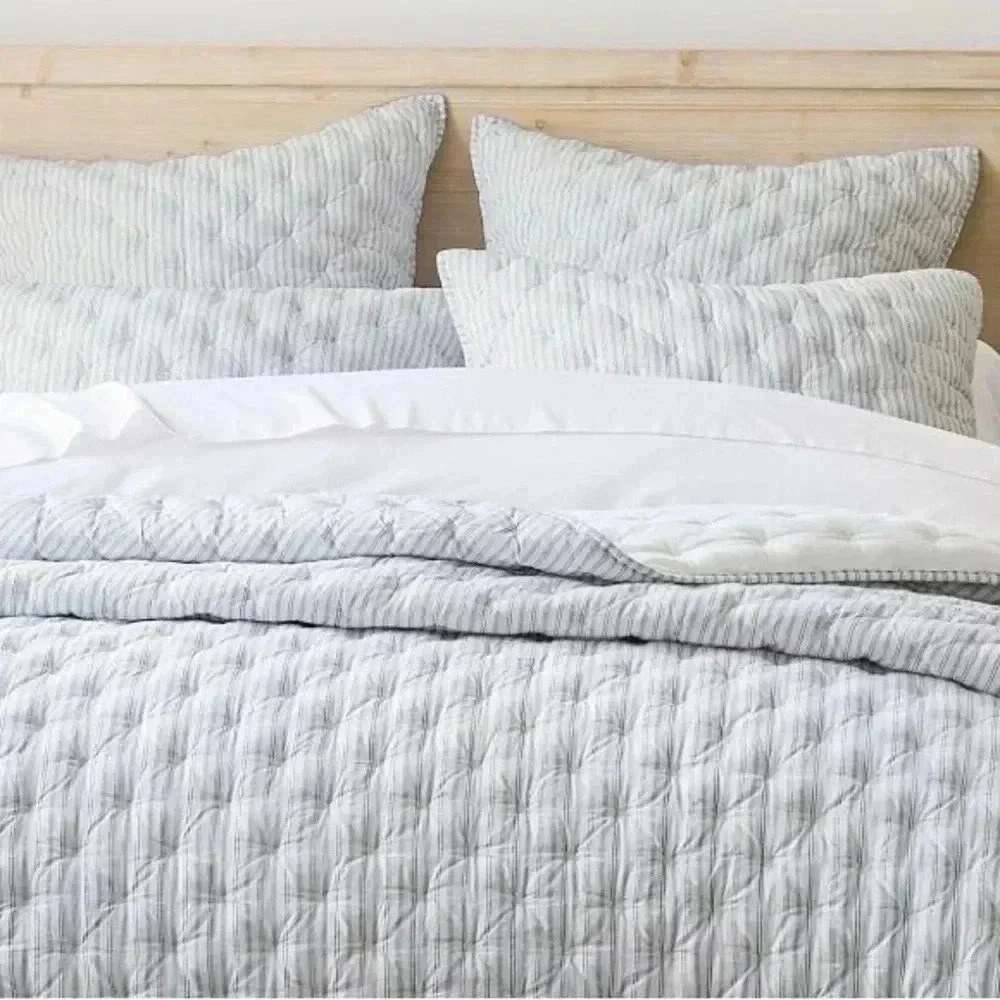 Pillow Cover New Carter Striped Quilted Pottery Barn Standard Size